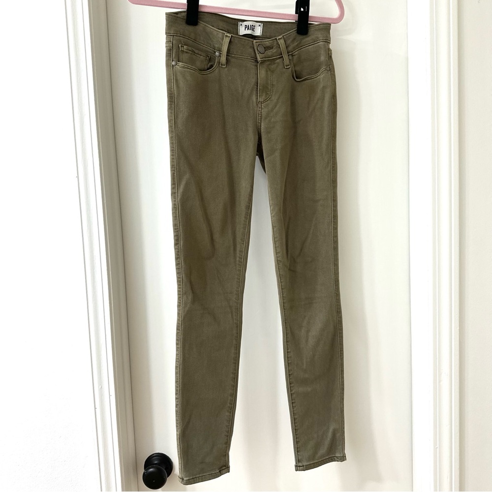 Paige Olive Green Verdugo Ankle Pants, Size 26 - Picture 3 of 8